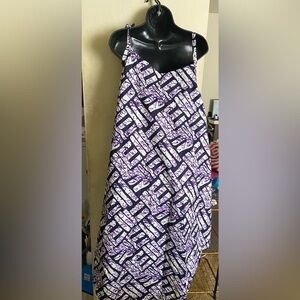 Purple and White Patterned Women's Skirt